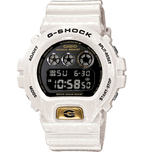 Casio G-Shock Limited Edition Crocodile Textured White Resin Mens Watch DW6900CR-7CR