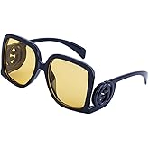 BCUYCF Women's Fashion Personalised Large Frame Sunglasses Cool Logo Square Sunglasses Travel Holiday Accessories