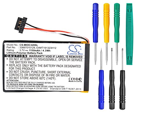 1150mAh 3.7 V Li-ion Replacement Battery for Mitac Mio C320 / C323 / C520 / C520t / C620 / C620T / C700 / C720 / C800 / C810 / C320B ,fit 33897010129 With Tools Kit