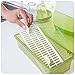 AIYoo Flatware Tray Kitchen Drawer Organizer with Lid and Drainer - Plastic Kitchen Cutlery Tray and Utensil Storage Container with Cover - Dust-Proof Dinnerware Holder Green