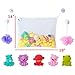 Bath Toy Organizer Comes with 5 Bath Toys and 2 Extra Strong Suction Cups for Baby Boys & Baby Girls. Bath Toy Net Holder, a Perfect Gift for a Baby Shower. Large White Net 18