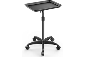 HYTOBP Salon Tray, Adjustable Height Salon Rolling Tray Cart with Wheels, Aluminum Hairstylist Color Tattoo Tray with Wheels for Salon&Spa Use(36inch)
