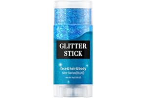 JISKG Blue Body Glitter Stick,Holographic Sequins Paint Sparkling Face Glitter for Women Face/Body/Hair/Eyes/Lip Glitter Makeup.