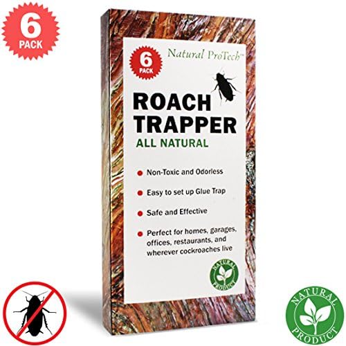 Natural ProTech Effective Cockroach Traps Sticky Glue - 6 pack Roach Traps Pet Safe for Indoor Use