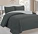 Home Sweet Home Victoria Design Reversible 3 PC Quilt Bedspread Sets (Full/Queen, Gray/Sliver)