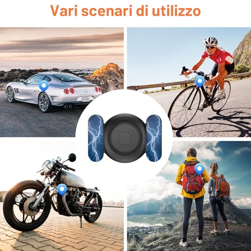 GPS Tracker per Auto, Localizzatore GPS per Auto senza Abbonamento, Compatibile con Android e iOS, IP68 Impermeabile, Magnetico Air Tracker GPS per Moto, Bici, Bagagli (nero)