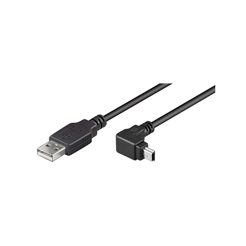 Goobay 93971 USB 2.0 Hi-Speed Cable, 90° Clip, Black, 1.8m Length