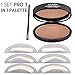 Taipo 3 Stencils Waterproof Eye Brow Stamp Perfect Eyebrow Power Seal Nature Delicate Shape Makeup Fashion Unique Brow Powder for Eyebrows Beginners Busy People (Light Brown)
