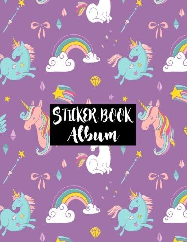 Sticker Book Album: Blank Sticker Book, Unicorn Theme Sticker Book Collecting Album Blank Notebook (Volume 2)