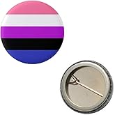 Genderfluid Pride Flag Pin 1” Round Circle Shape Metal Button Pin Badge Pinback 1 inch Pin 25 mm 2.5 cm