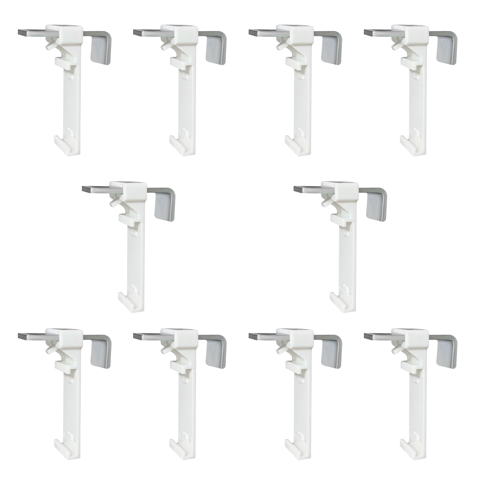 Pack of 10 Clamp Holders for Klemmfix Roller Blind, Double Roller Blind, Duo Roller Blind, No Drilling for Clamping and Gluing, as Accessory Replacement Part for Attaching to Fixed PVC Window