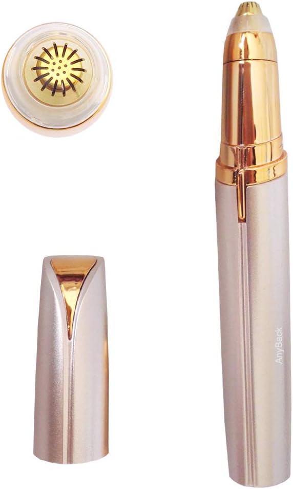 Eyebrow Trimmer Brows Hair Remover As Seen TV, Eyebrow Hair Remover, Electric Eyebrow Trimmer with Led Light, Painless Hair Removal for Women Men AnyBack Gold Pink White