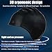 KATTEONG Swimming Cap Silicone Non-toxic Tasteless Long Hair Swim Cap with 3D Ergonomic Design Ear Pockets and Great High Elasticity for Teenagers Women and Adults Keeps Hair Clean Ear Dry