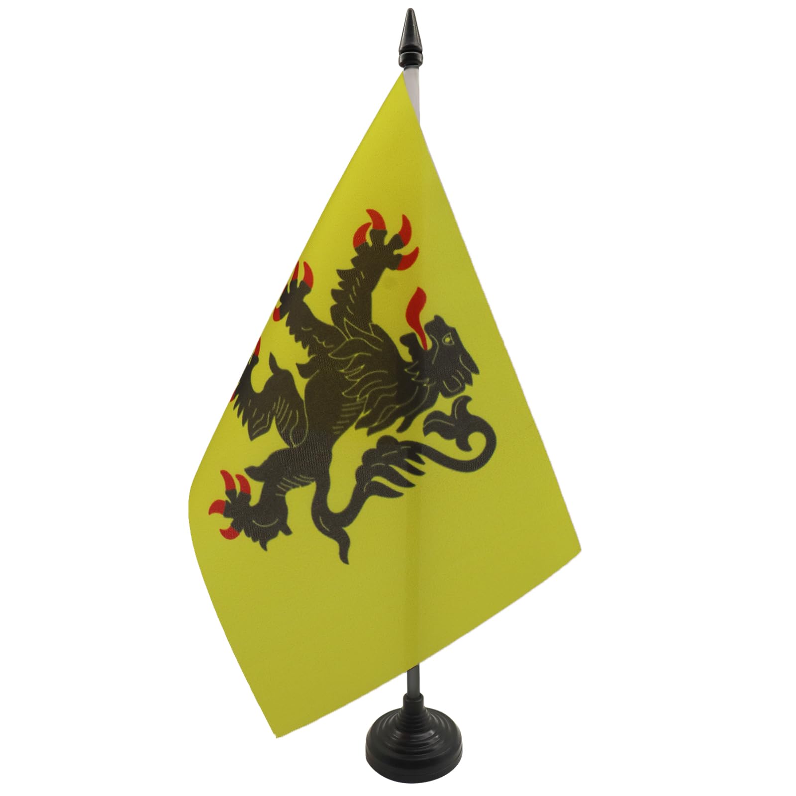 AZ FLAG Nord-Pas-de-Calais Table Flag 5'' x 8'' - French region of Nord-Pas-de-Calais Office Decoration 100% Polyester 21 x 14 cm - Mini Desk Flag with Pole and Black Plastic Base — image 1