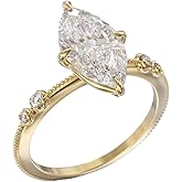 JASXEYO 925 Silver Plated Gold Engagement Rings 9x16mm Oval Cut Solitaire Cubic Zirconia CZ Wedding Promise Rings for Her Wedding Bands for Women Size 6-10 (9)