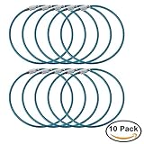 BlueCosto (10-Pack-Blue) Ultra Tough Stainless Steel String Wire Suitcase Tag Loop Key Ring 600032-BLU10