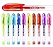 Glitter Gel Pens by Color Technik, Set of 16 Mini Glitter and Neon Glitter Pens, Best Assorted Colors, No Duplicates, 40% More Ink, Handy Travel Pack, Enhance Your Coloring Experience Now