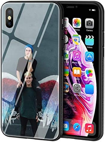 LBIAO 9H Tempered Glass iPhone 7/8 Cases, LB-106 Dolan Twins Coque Design Printing Shockproof Anti-Scratch Soft Silicone TPU Cover Phone Case for Apple iPhone 7/8