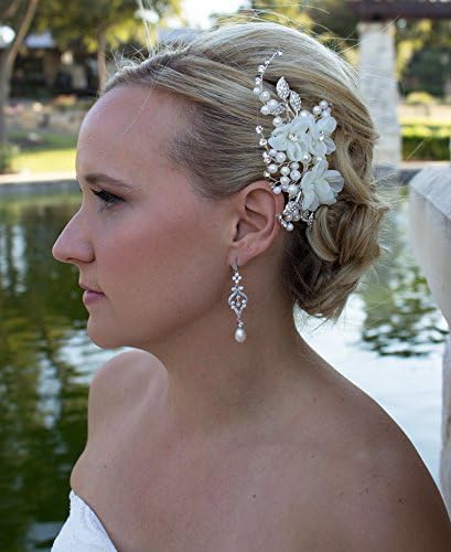 Jada Ivory Flowers and Pearl Hair Comb