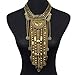 SUMAJU Statement Necklace, Beads Coin Fringe Statement Necklace Gold Tone Bohemian Ethnic Tribal Boho