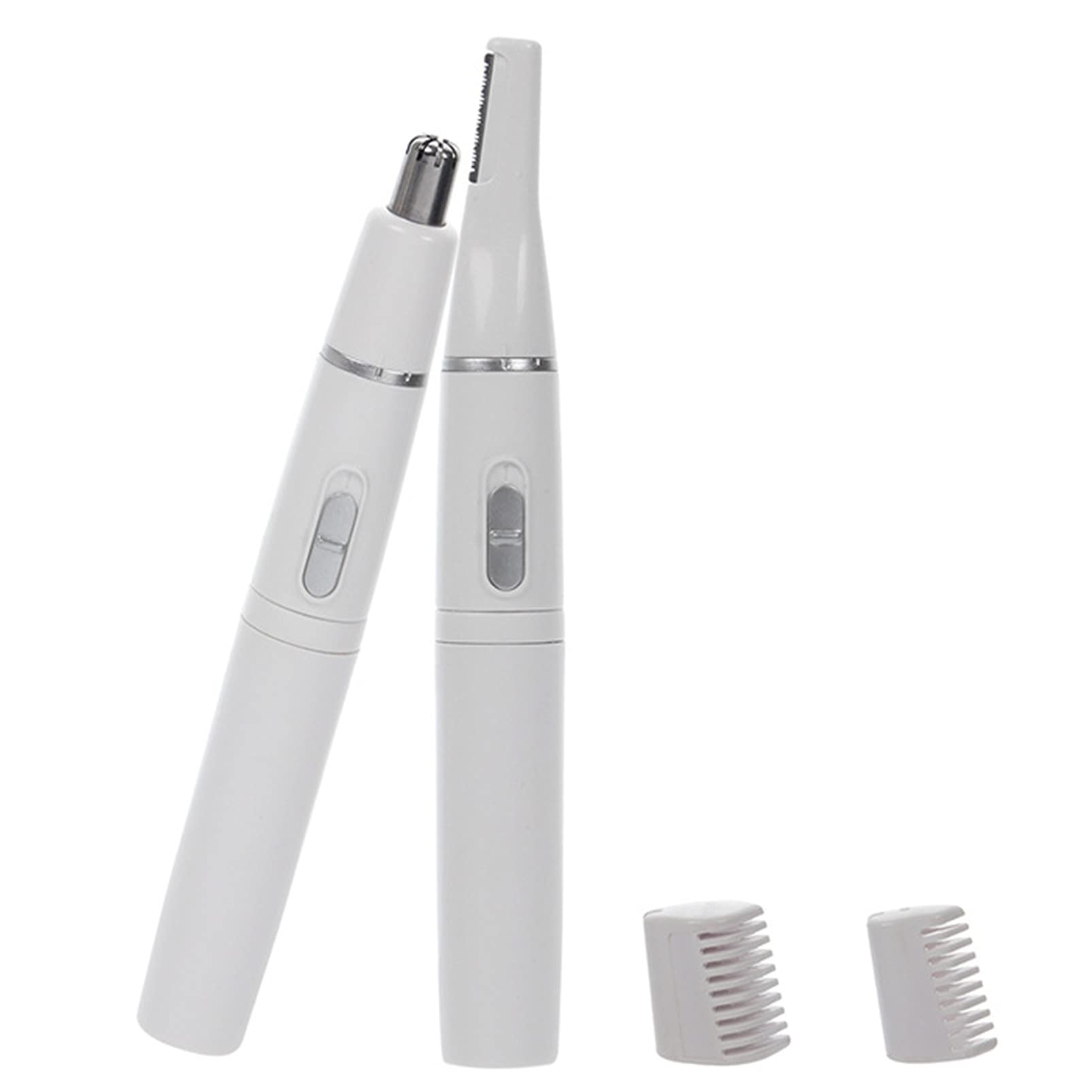 SONGQEE 2-in-1 Electric Nose and Ear Trimmer - Facial Hair and Eyebrow Razor with Nasal Grooming System (White)
