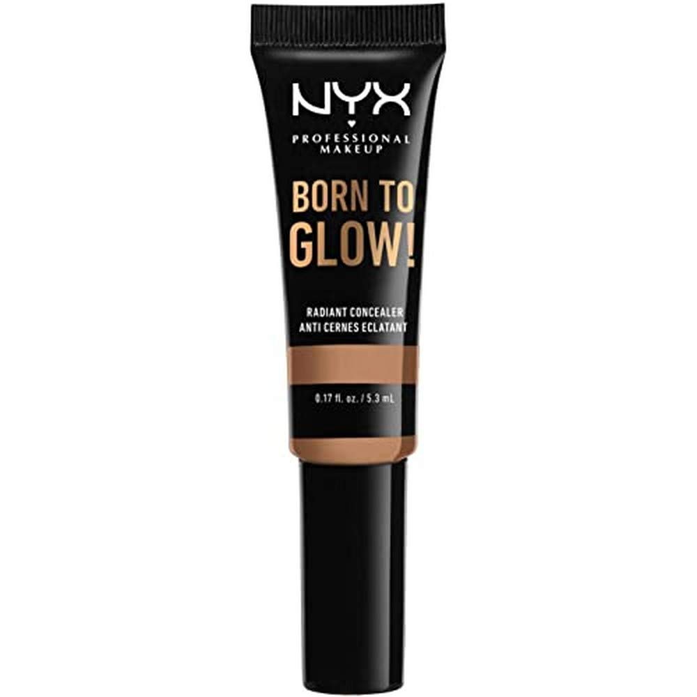 NYX Professional Makeup Born to Glow Radiant Concealer, Iridescent Finish, Reduces Under Eye Circles, Highlight and Contour, Vegan Formula, Shade: Neutral Tan