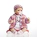 SanyDoll Reborn Baby Doll Vinyl Newborn 18 inch 45 cm Lovely Lifelike Cute Baby Toy Wool Clothes Doll