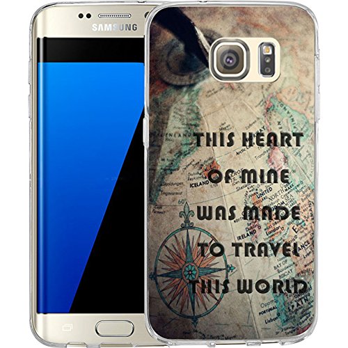 S7 Edge Case Nostalgic Map, LAACO Scratch Resistant TPU Gel Rubber Soft Skin Silicone Protective Case Cover for Samsung Galaxy S7 Edge