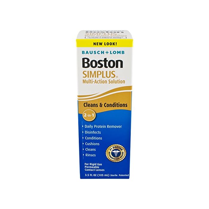Contact Lens Solution by Boston Simplus, for Gas Permeable Contact Lenses, 3.5 Fl Oz