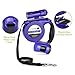 Retractable Dog Leash with Flashlight, Cozzine 3 in 1 Adjustable Pet Leash 15 Feet Long Walk Dog Stripe with Poop-Bag, LED Light, for Small Medium Dogs 55lbs, Gift for Mother