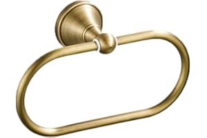 Aothpher Brass Towel Ring Oval Contemporary Bathroom Hand Towel Holder Wall Mounted,Antique Brass Finish