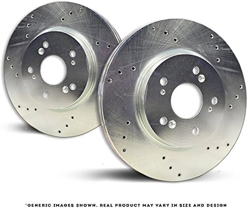 [Front Rotors][Ready-to-Install] 2 Silver Coated Cross Drill TOP-NOTCH Disc Brake Rotors[TSX Accord][5lug]