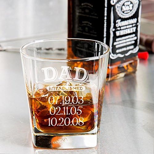 Dad whiskey glass, Father's day gift, Engraved dad gift whiskey glass 9.25 oz.