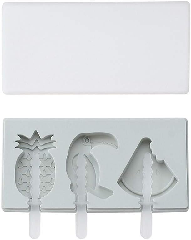 Silicone Frozen Ice Cream Mold Juice Popsicle Maker Ice Lolly Mould - 3 Cell Home & Garden Home DIY Decor for Adults and Kids