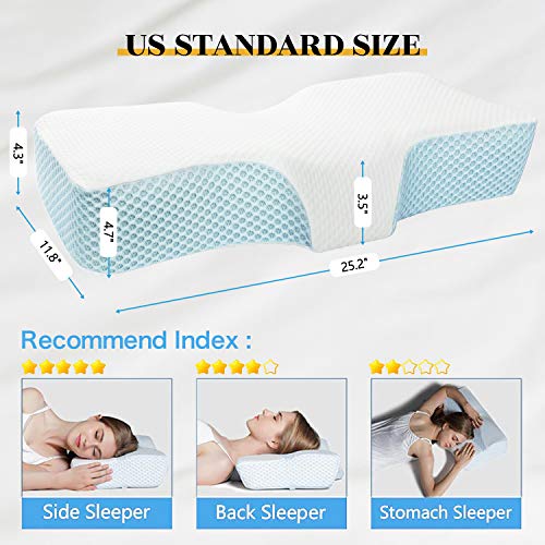 Memory Foam AntiSnore Pillows for Neck Pain Relief Ergonomic