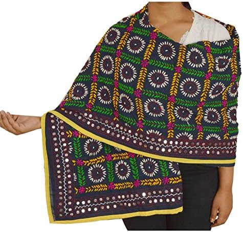 SalsaNights Scarves Hand Embroidered Dupatta Evening Stole Phulkari Wrap Shawl