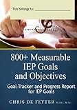 800+ Measurable IEP Goals and Objectives Goal Tracker and Progress Report