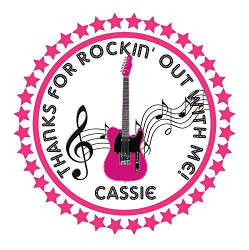Amazon Com Rock Roll Guitar Birthday Stickers Guitar Party