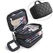 Lemoncy Travel Makeup Case Portable makeup Brush Bag Cosmetic Organizer Portable 2 layer Makeup Pouch Holder Preminm Makeup Storage Bag with Carry Handle for Cosmetics Brushes Toiletry Jewelry Black