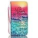 iPhone 6S Plus Case, iPhone 6 Plus Case, Welity Never Stop Dreaming Quotes Saying Seaside [ Wristlet ][ Kickstand ] PU Leather Wallet [Credit Card/Cash Slots] Flip Cover for iPhone 6/6S Plus