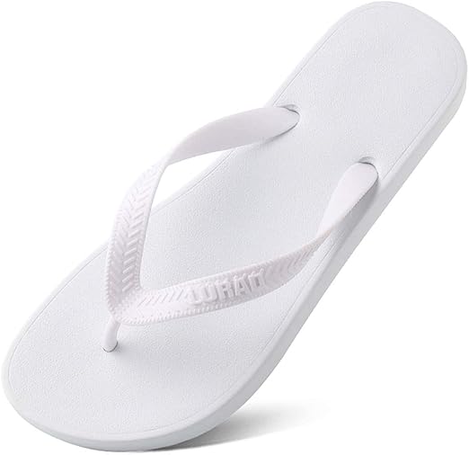 white rubber slip on flip flops