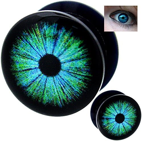 8g 6g 4g 2g 0g 00g 1/2 9/16 5/8 11/16 3/4 inch ear plugs tunnels gauges ears flare tapers spiral prime 8 6 5 4 2 0 00 1/2 9/16 5/8 11/16 3/4 inch gauges ocean blue human eyes plugs tunnels (2g=6mm)