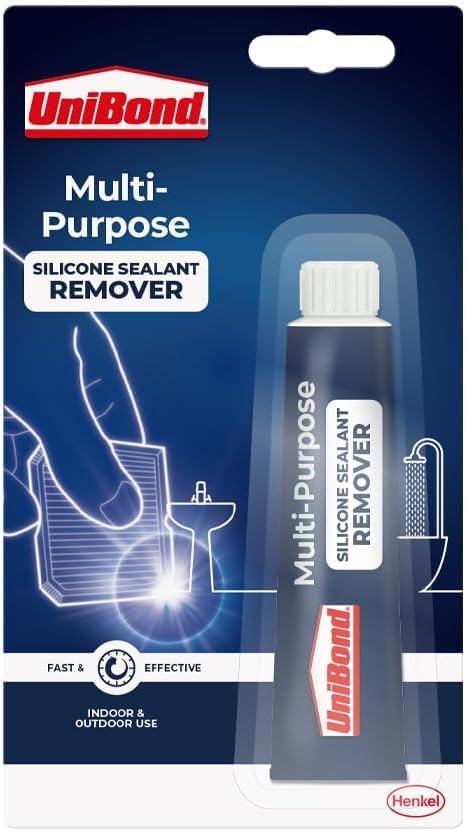 Unibond Silicone Sealant Remover, Effective Sealant Remover for Thorough Removal, High-Strength Silicone Remover for Ceramic Tiles, Baths and Toilets, 1 x 80 ml