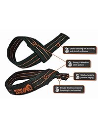 Iron APE - Muñequeras para levantamiento de pesas y levantamiento de peso tradicional, 8 correas y correas para levantamiento de peso y peso muerto, paquete múltiple, algodón, 3 tamaños