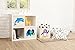 kaikai & ash Foldable Canvas Storage Box, 13 inch Toy Cube Bin, Large, Witty Elephant