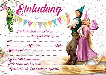 10 Einladungen Zum Kindergeburtstag Rapunzel Neu Verfoehnt Tangled Mit Rosa Umschlagen Party Dekoration Spielzeug Kotcarrier Com 
