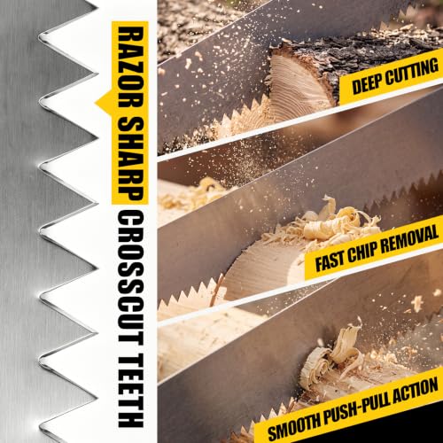 Chumia 2-man Crosscut Saw, 3.6 ft Manual Logging Hand Saw, Heavy Duty photo 10