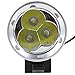 SecurityIng Waterproof Headlight 1800Lm 4 Modes 3 LEDs Headlamp & Bicycle Light + 4400mAh Battery Pack + Charger for Outdoor Sports