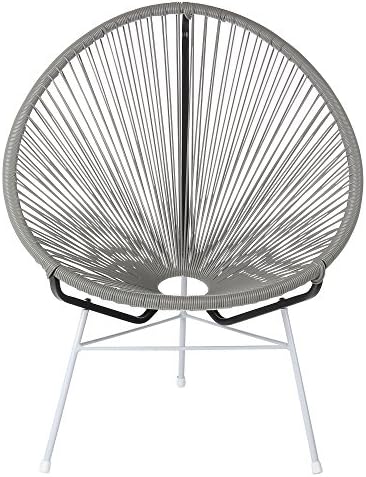 Joseph Allen Home Acapulco Papasan Lounge Chair, Grey with White Base