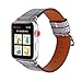 MeShow 41mm 40mm 38mm Slim Leather Leopard Style Watch Band Strap Wrist Band with Silver Metal Adapter Replacement for iWatch Series 8/7/6/5/4/3/2/1(Not for iWatch 44mm/42mm)